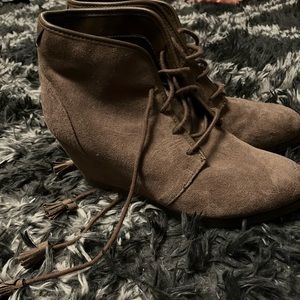 Brown Lace up Booties